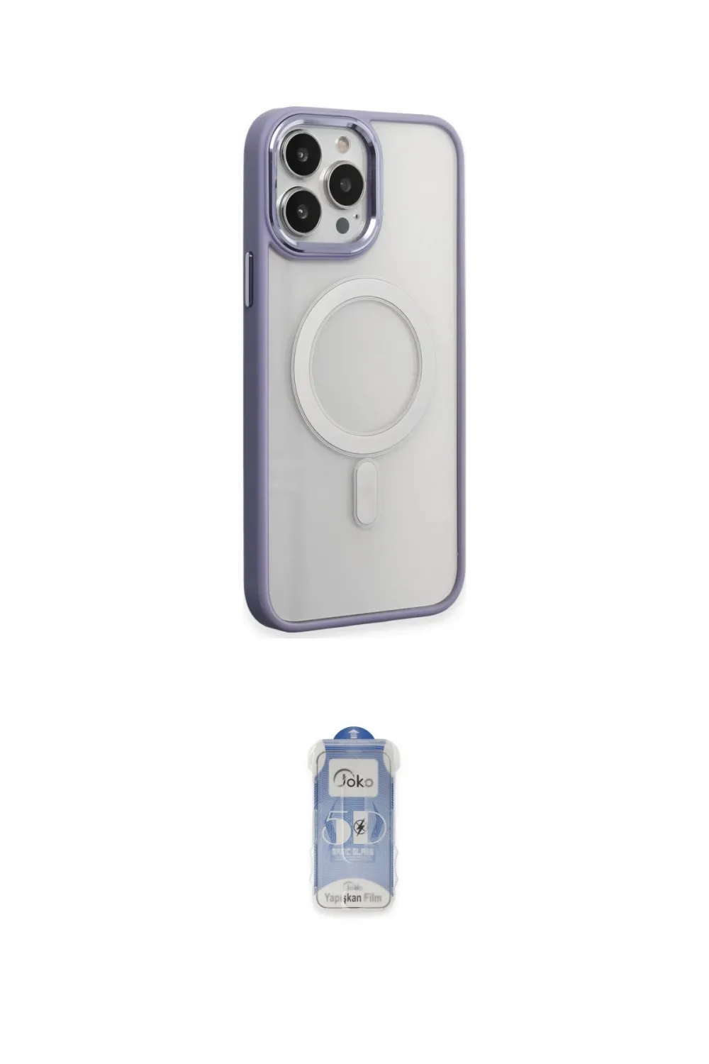 ieg™ iPhone 15 Pro Kılıf Yankı Işık Özel Seri - Siyah Joko Magic 5D Cam