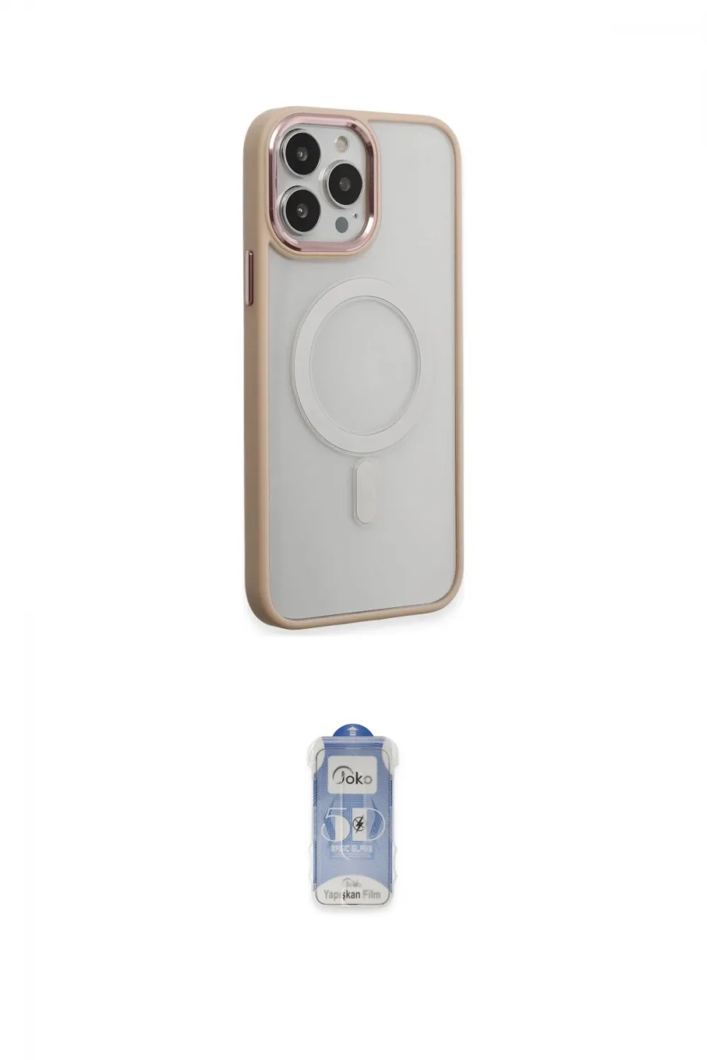 ieg™ iPhone 15 Pro Kılıf Yankı Işık Özel Seri - Siyah Joko Magic 5D Cam