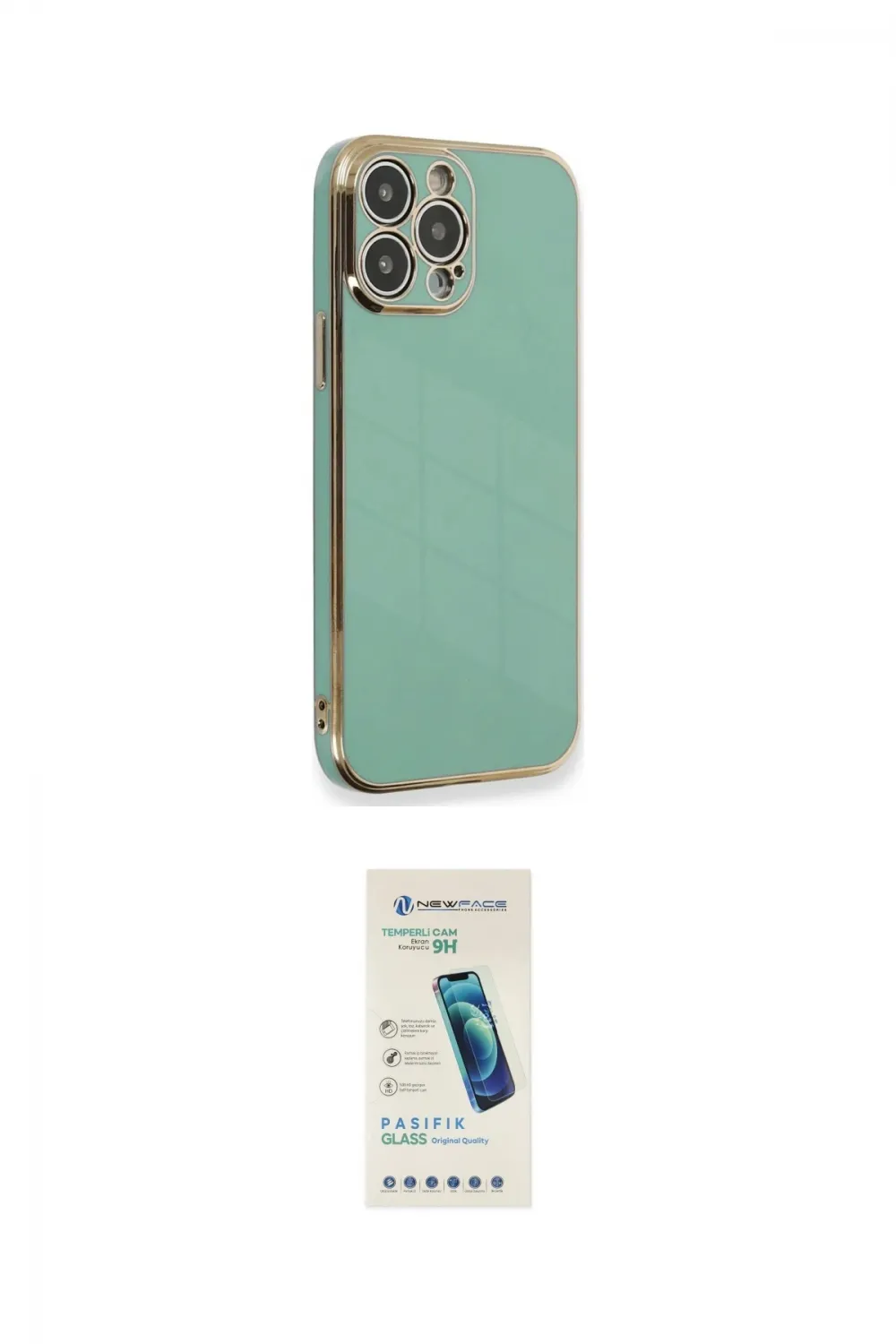 ieg™ iPhone 15 Pro Kılıf Yankı Serisi - Şeffaf Pasifik Cam Ekran Koruyucu