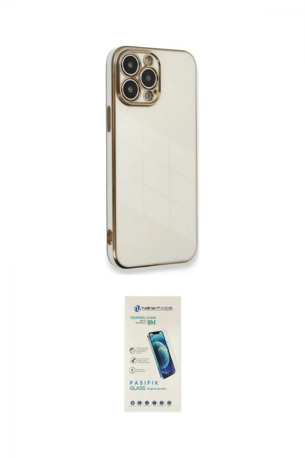 ieg™ iPhone 15 Pro Kılıf Yankı Serisi - Şeffaf Pasifik Cam Ekran Koruyucu