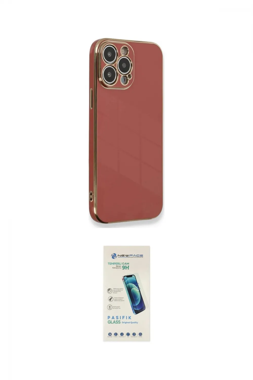 ieg™ iPhone 15 Pro Kılıf Yankı Serisi - Şeffaf Pasifik Cam Ekran Koruyucu