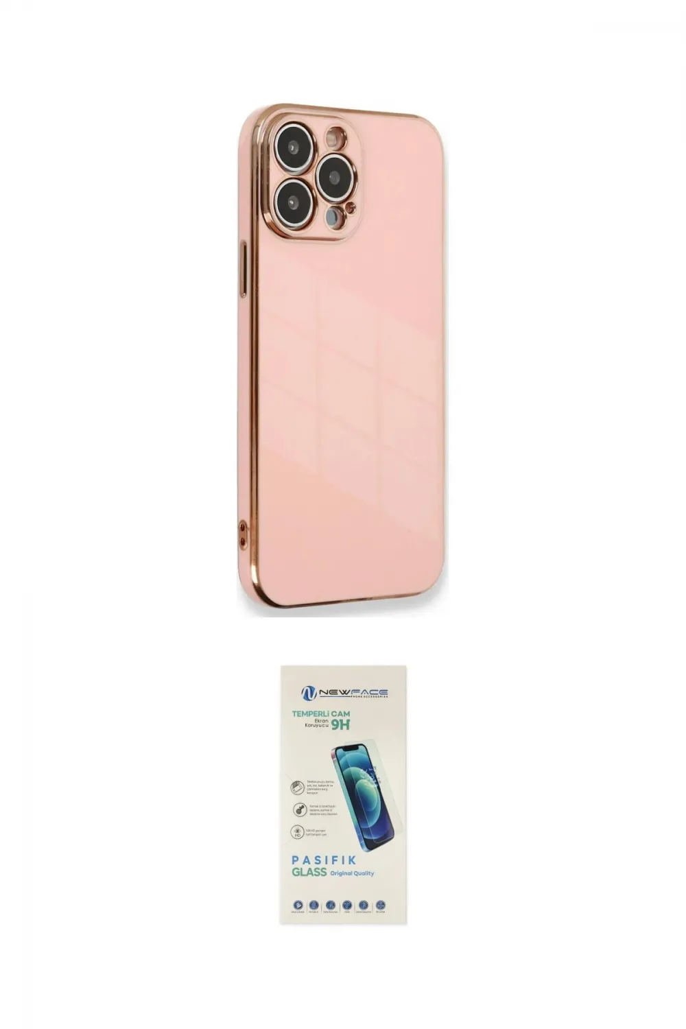 ieg™ iPhone 15 Pro Kılıf Yankı Serisi - Şeffaf Pasifik Cam Ekran Koruyucu