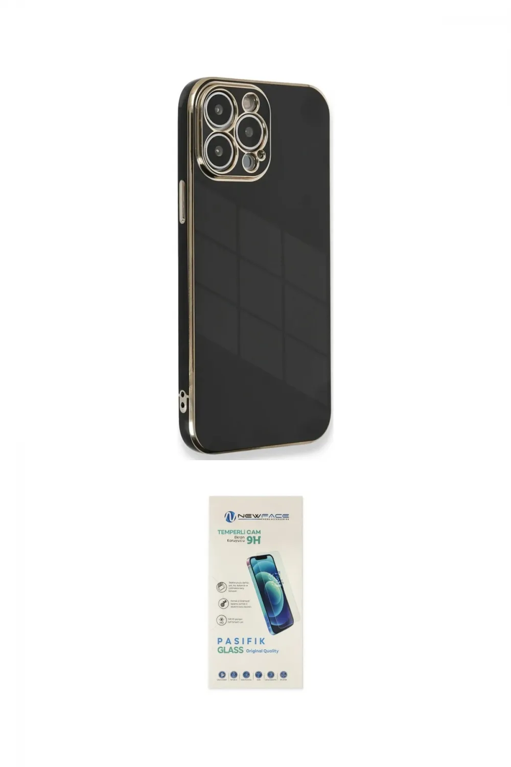 ieg™ iPhone 15 Pro Kılıf Yankı Serisi - Şeffaf Pasifik Cam Ekran Koruyucu