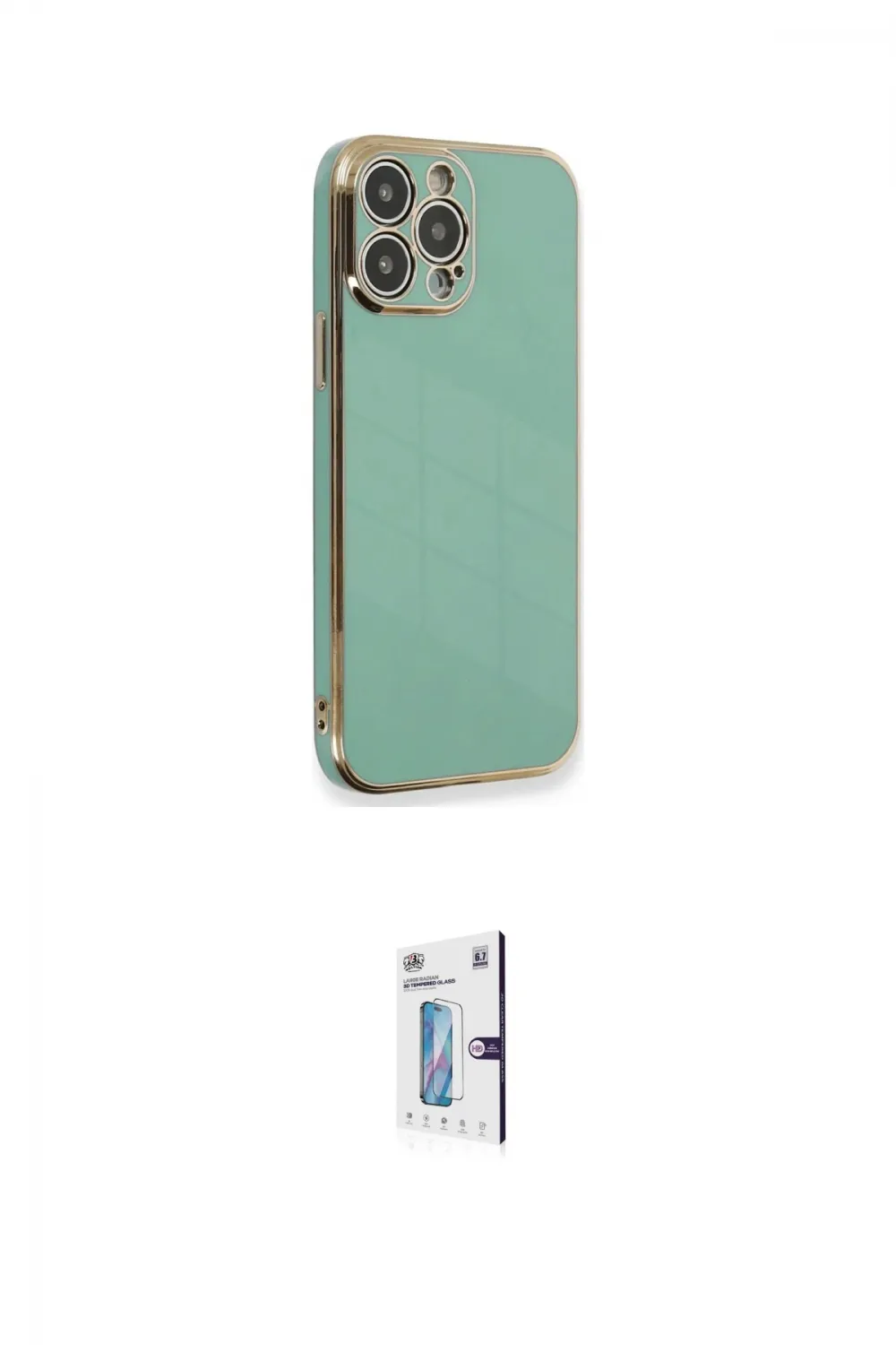 ieg™ iPhone 15 Pro Kılıf Yankı Serisi - Siyah Bilvis 0.18mm Plus Cam Ekran Koruyucu