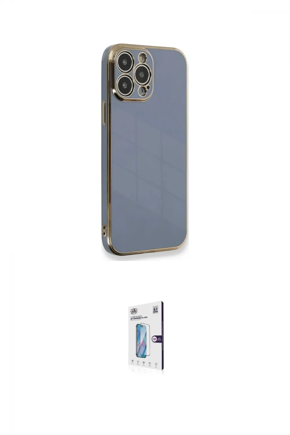 ieg™ iPhone 15 Pro Kılıf Yankı Serisi - Siyah Bilvis 0.18mm Plus Cam Ekran Koruyucu