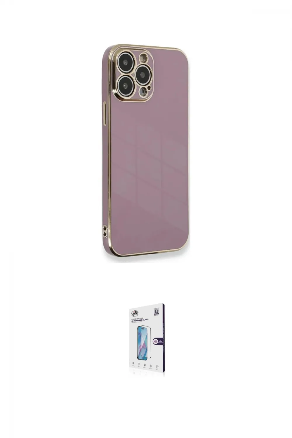 ieg™ iPhone 15 Pro Kılıf Yankı Serisi - Siyah Bilvis 0.18mm Plus Cam Ekran Koruyucu