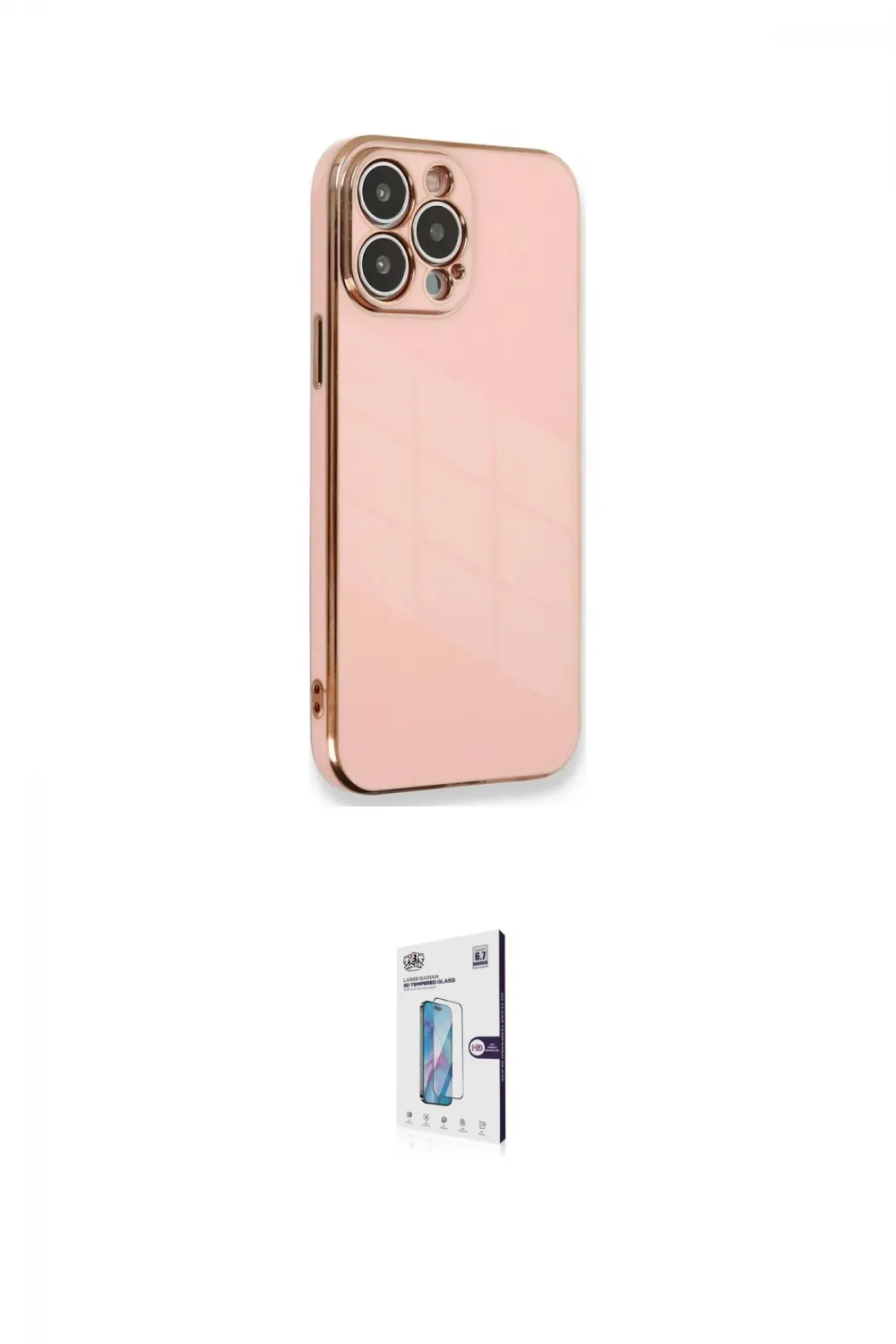 ieg™ iPhone 15 Pro Kılıf Yankı Serisi - Siyah Bilvis 0.18mm Plus Cam Ekran Koruyucu