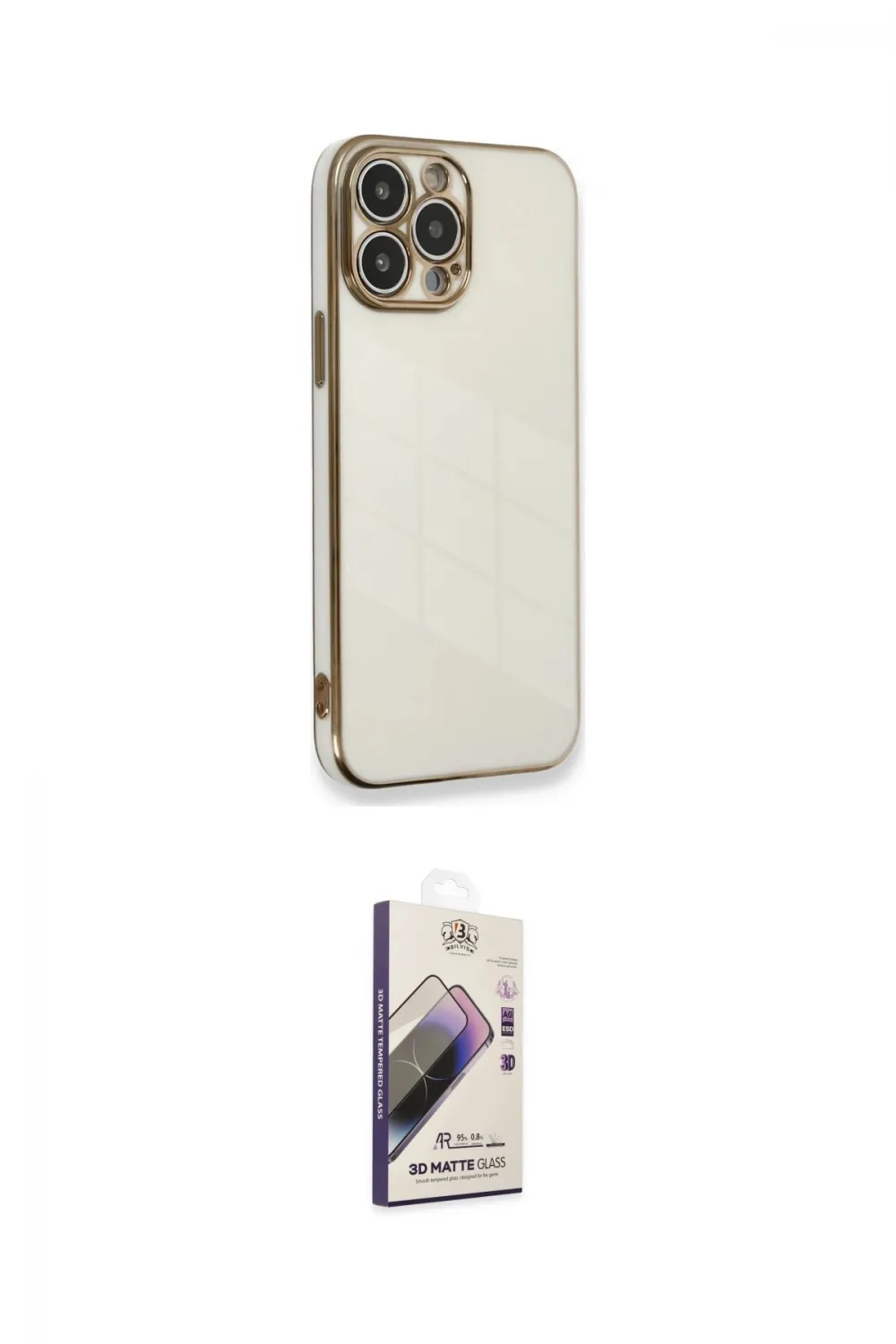 ieg™ iPhone 15 Pro Kılıf Yankı Serisi - Siyah Bilvis 3D Mat Cam Ekran Koruyucu