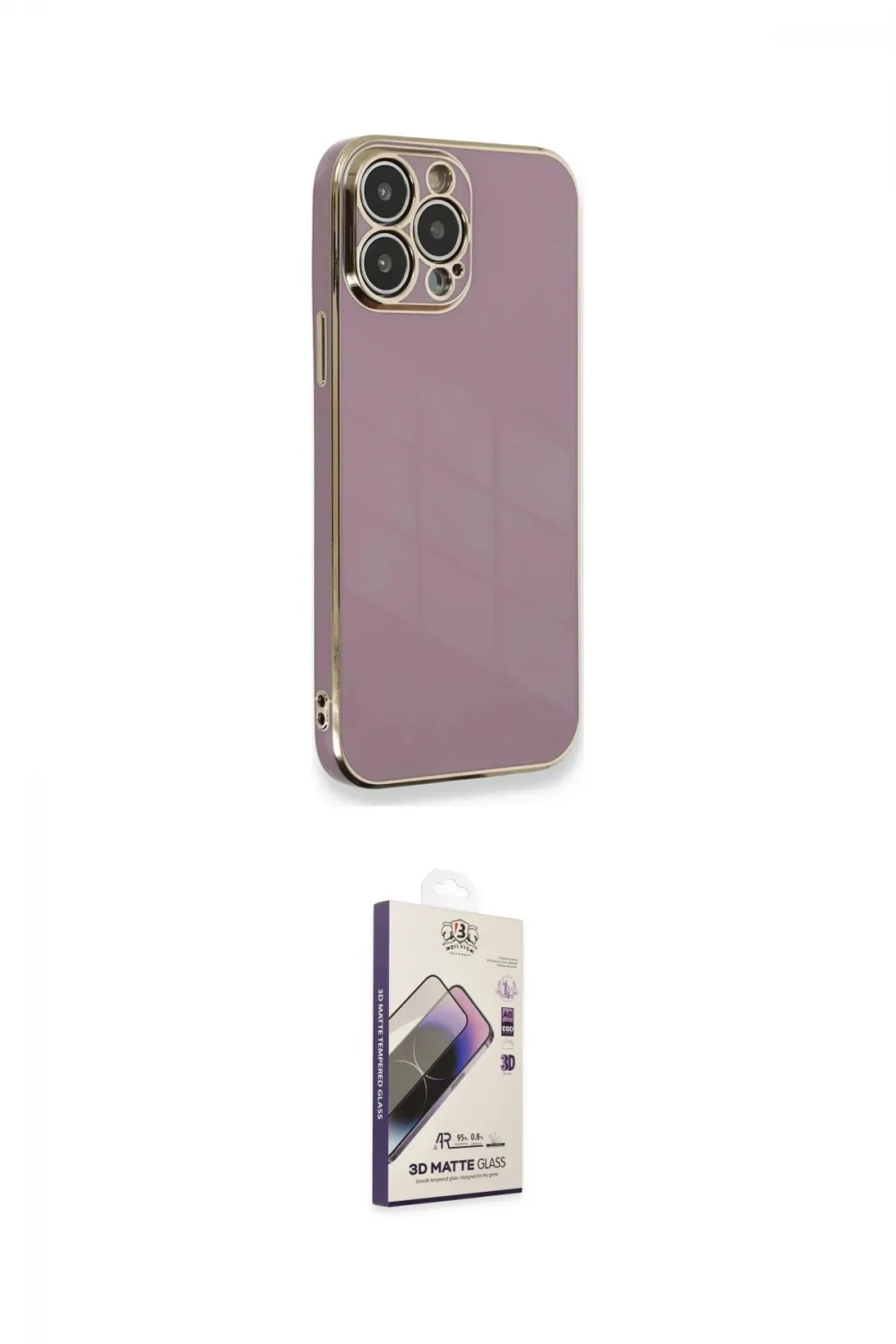 ieg™ iPhone 15 Pro Kılıf Yankı Serisi - Siyah Bilvis 3D Mat Cam Ekran Koruyucu