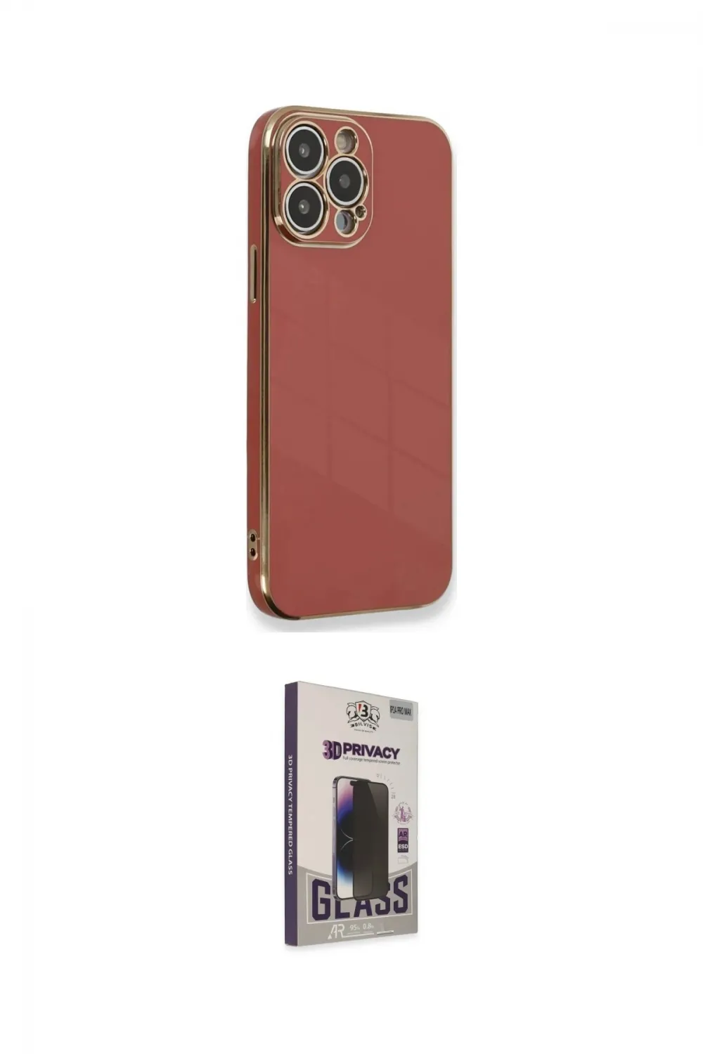 ieg™ iPhone 15 Pro Kılıf Yankı Serisi - Siyah Bilvis Hayalet Cam Ekran Koruyucu