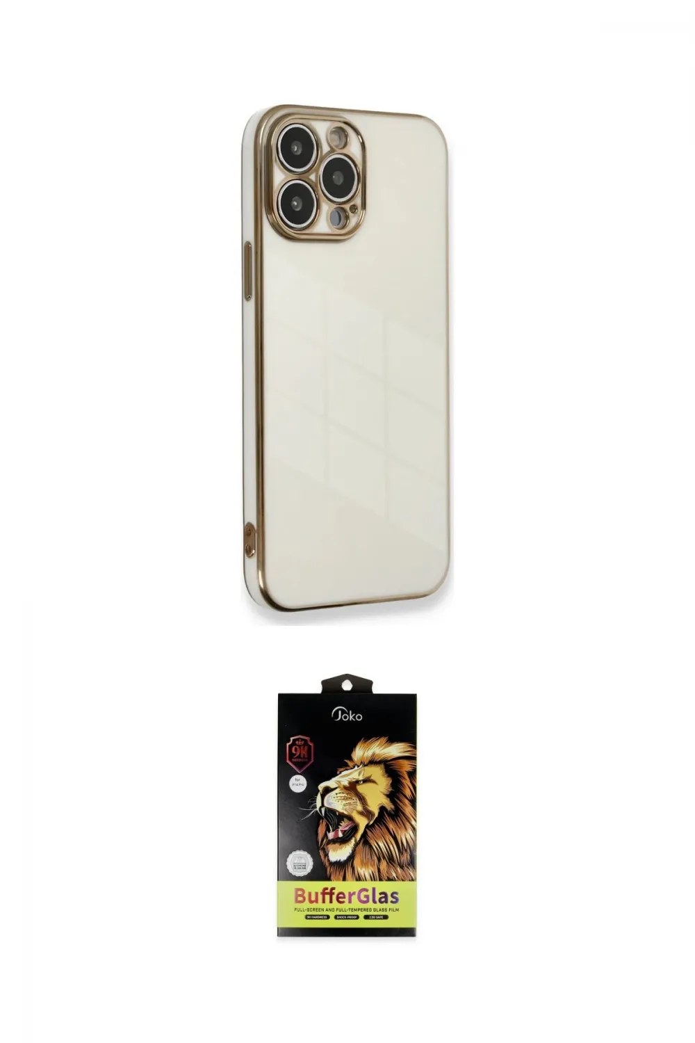 ieg™ iPhone 15 Pro Kılıf Yankı Serisi - Siyah Buffer Cam Ekran Koruyucu