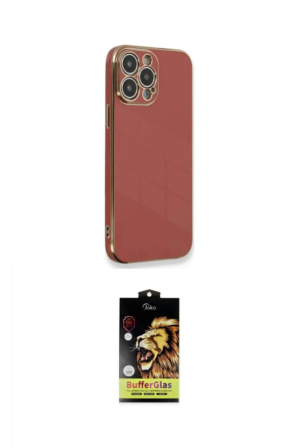 ieg™ iPhone 15 Pro Kılıf Yankı Serisi - Siyah Buffer Cam Ekran Koruyucu