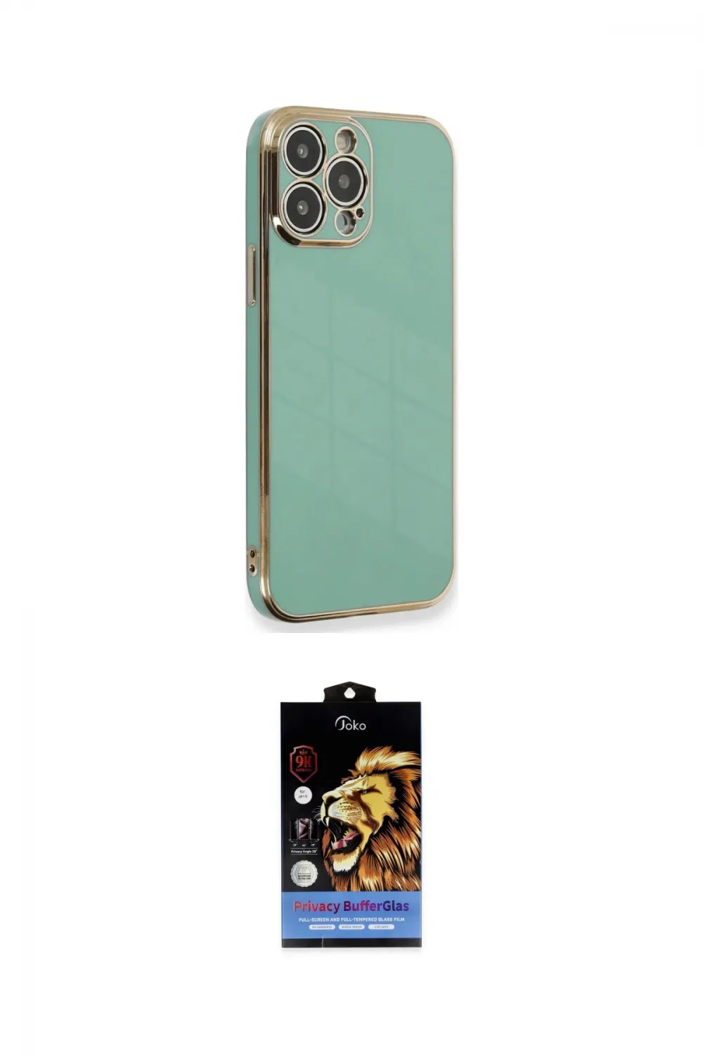 ieg™ iPhone 15 Pro Kılıf Yankı Serisi - Siyah Buffer Hayalet Cam Ekran Koruyucu