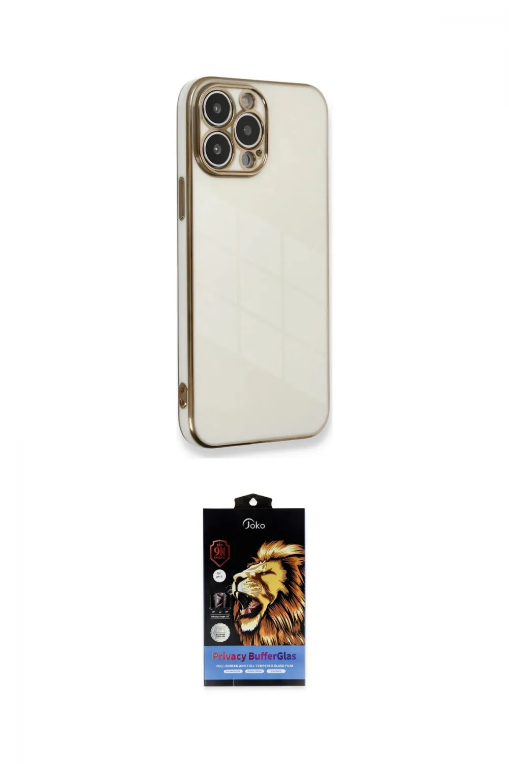 ieg™ iPhone 15 Pro Kılıf Yankı Serisi - Siyah Buffer Hayalet Cam Ekran Koruyucu
