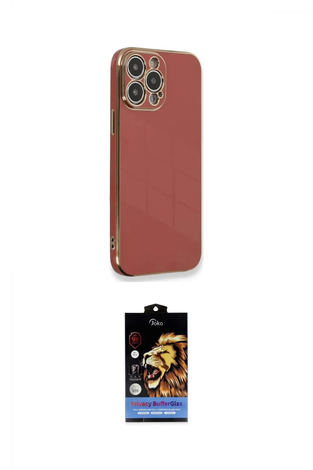 ieg™ iPhone 15 Pro Kılıf Yankı Serisi - Siyah Buffer Hayalet Cam Ekran Koruyucu