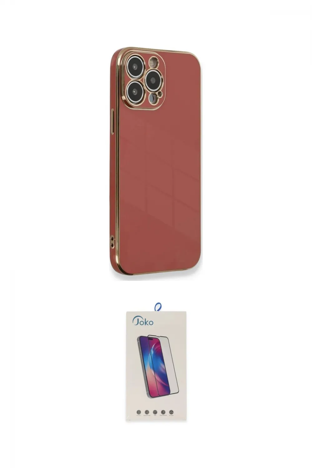 ieg™ iPhone 15 Pro Kılıf Yankı Serisi - Siyah Joko 5D Cam