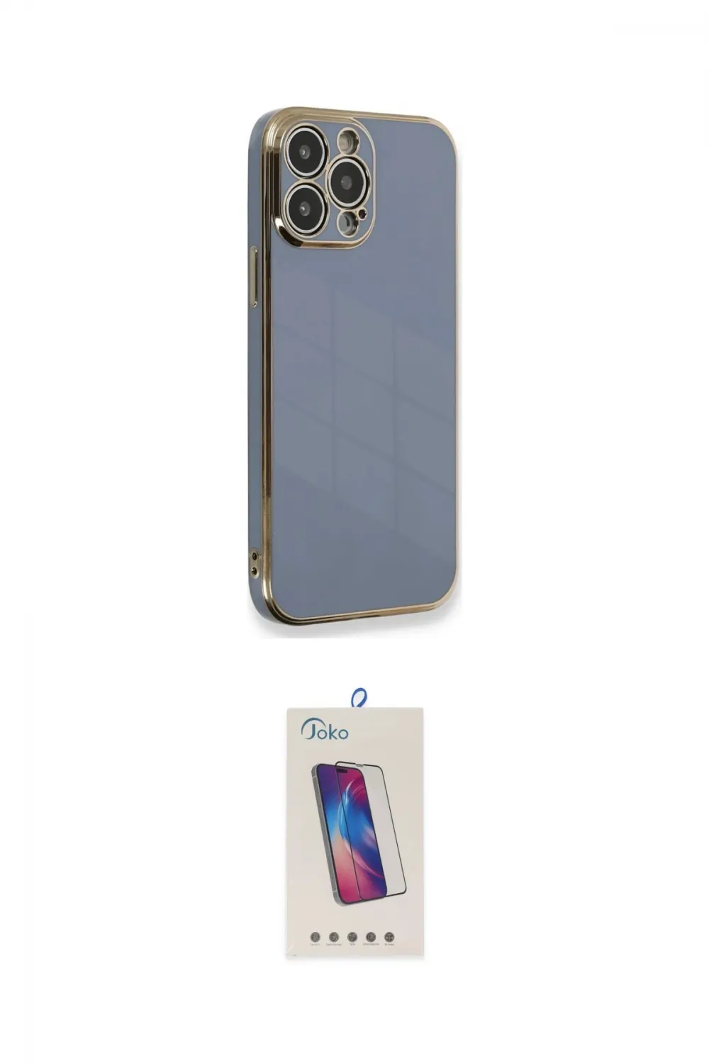 ieg™ iPhone 15 Pro Kılıf Yankı Serisi - Siyah Joko 5D Cam