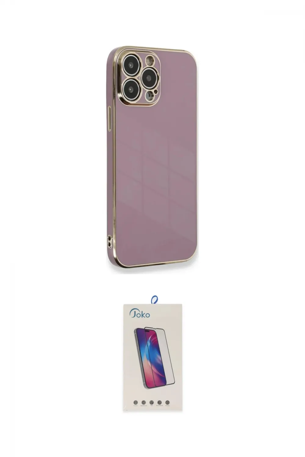 ieg™ iPhone 15 Pro Kılıf Yankı Serisi - Siyah Joko 5D Cam