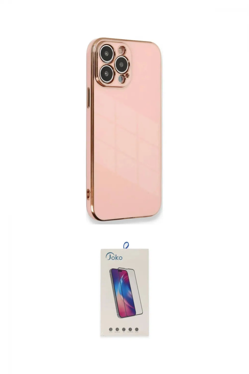ieg™ iPhone 15 Pro Kılıf Yankı Serisi - Siyah Joko 5D Cam