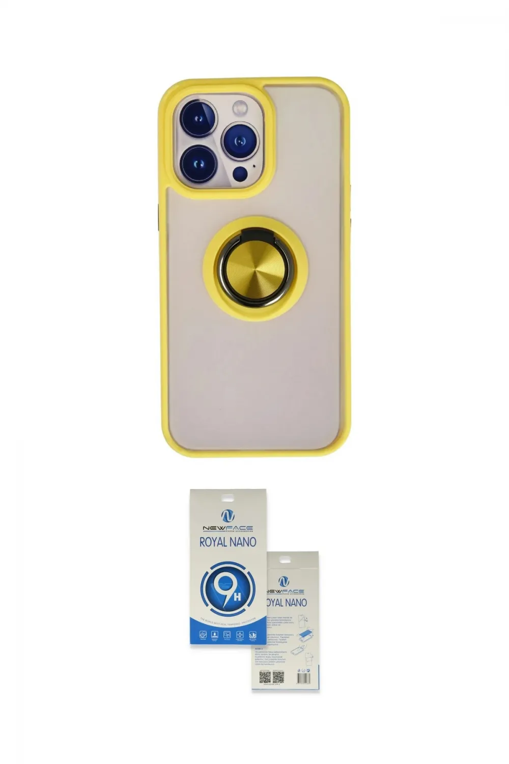 ieg™ iPhone 15 Pro Kılıf Yörünge Çizgi - Şeffaf Royal Nano Ekran Koruyucu