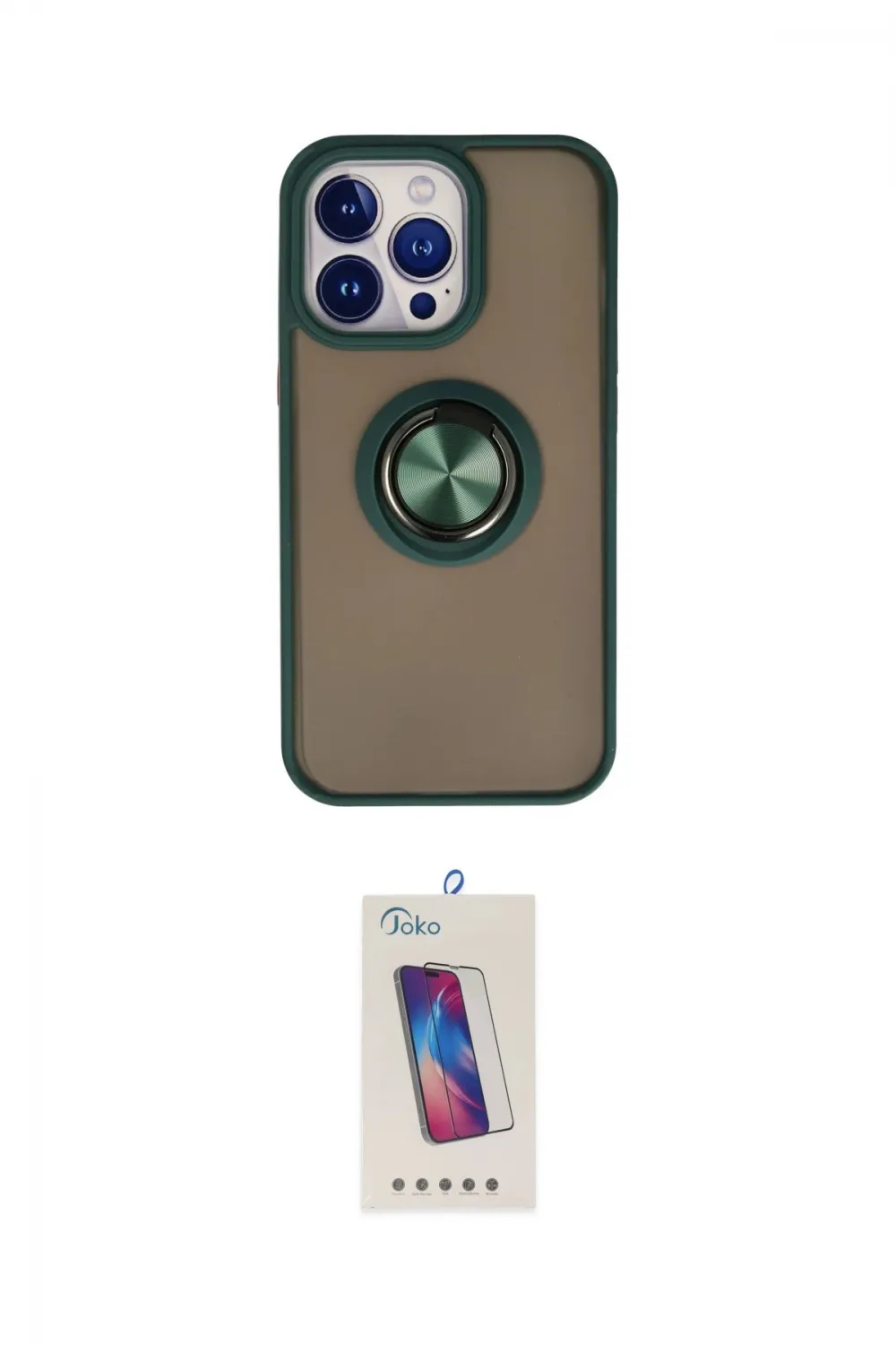 ieg™ iPhone 15 Pro Kılıf Yörünge Çizgi - Siyah Joko 5D Cam