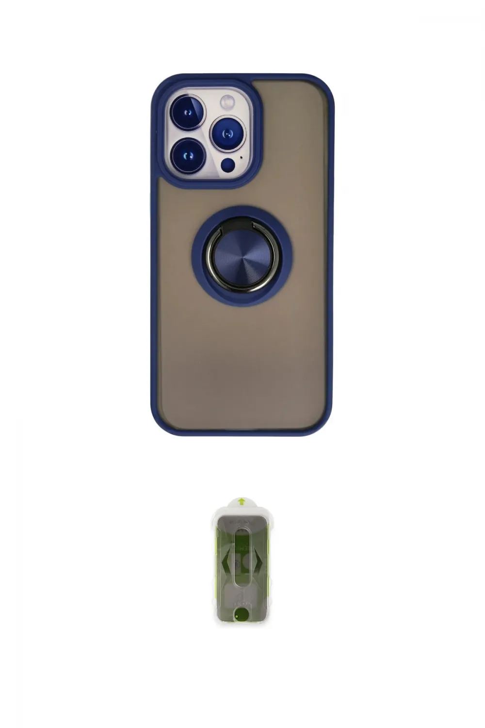 ieg™ iPhone 15 Pro Kılıf Yörünge Çizgi - Siyah Joko Magic 5D Hayalet Cam