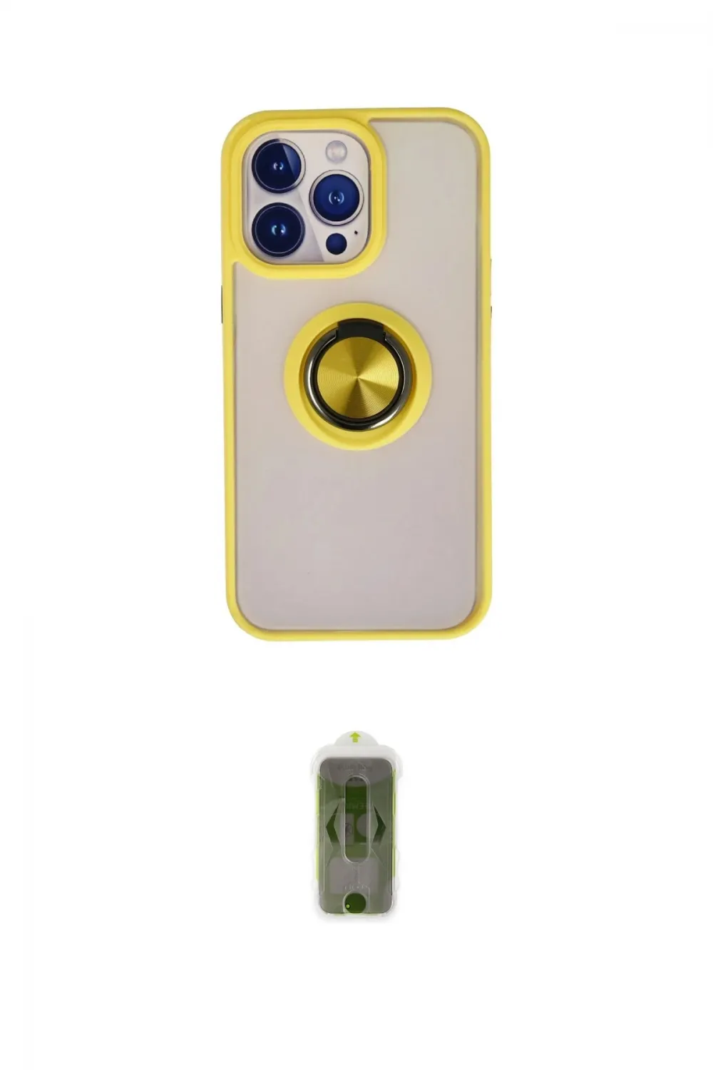 ieg™ iPhone 15 Pro Kılıf Yörünge Çizgi - Siyah Joko Magic 5D Hayalet Cam