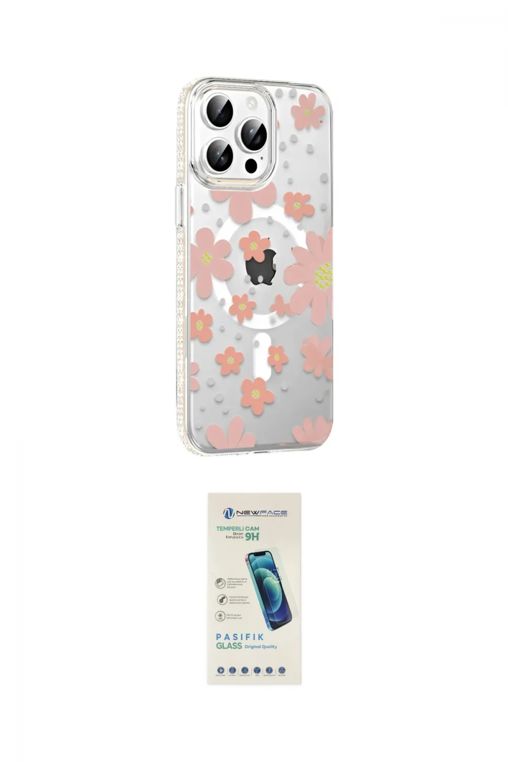 ieg™ iPhone 15 Pro Kılıf Yörünge Işık Prime - Şeffaf Pasifik Cam Ekran Koruyucu