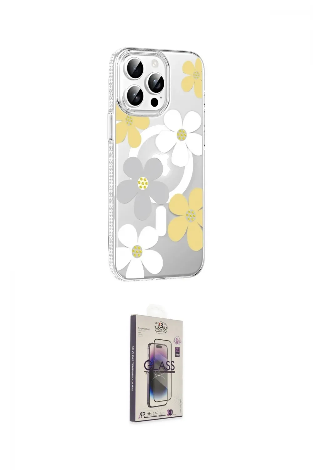 ieg™ iPhone 15 Pro Kılıf Yörünge Işık Prime - Siyah Bilvis 3D Cam Ekran Koruyucu