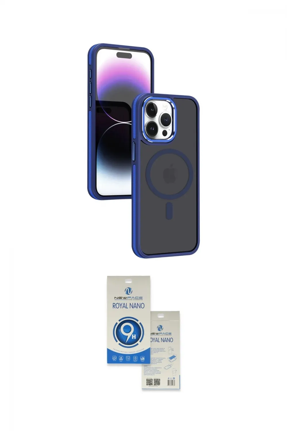 ieg™ iPhone 15 Pro Kılıf Yörünge Klasik - Şeffaf Royal Nano Ekran Koruyucu