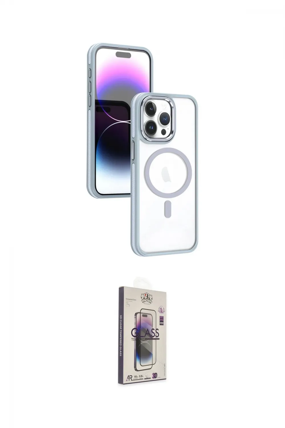 ieg™ iPhone 15 Pro Kılıf Yörünge Klasik - Siyah Bilvis 3D Cam Ekran Koruyucu