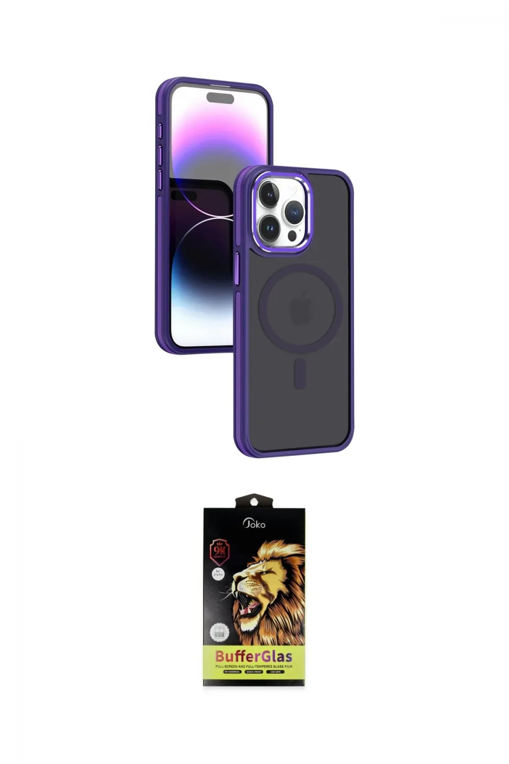 ieg™ iPhone 15 Pro Kılıf Yörünge Klasik - Siyah Buffer Cam Ekran Koruyucu