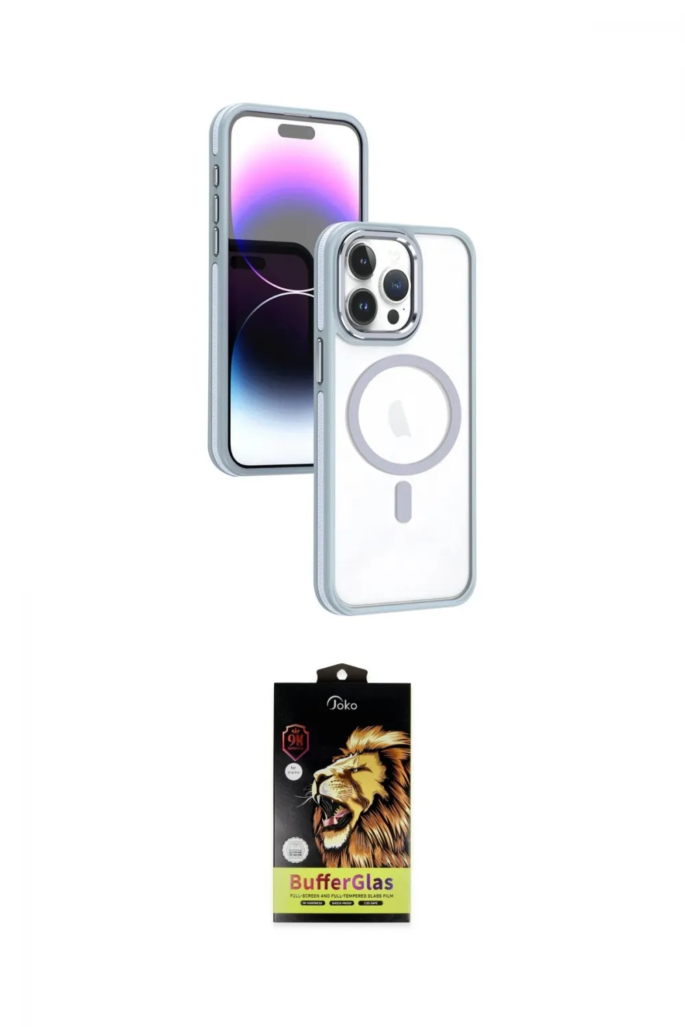 ieg™ iPhone 15 Pro Kılıf Yörünge Klasik - Siyah Buffer Cam Ekran Koruyucu