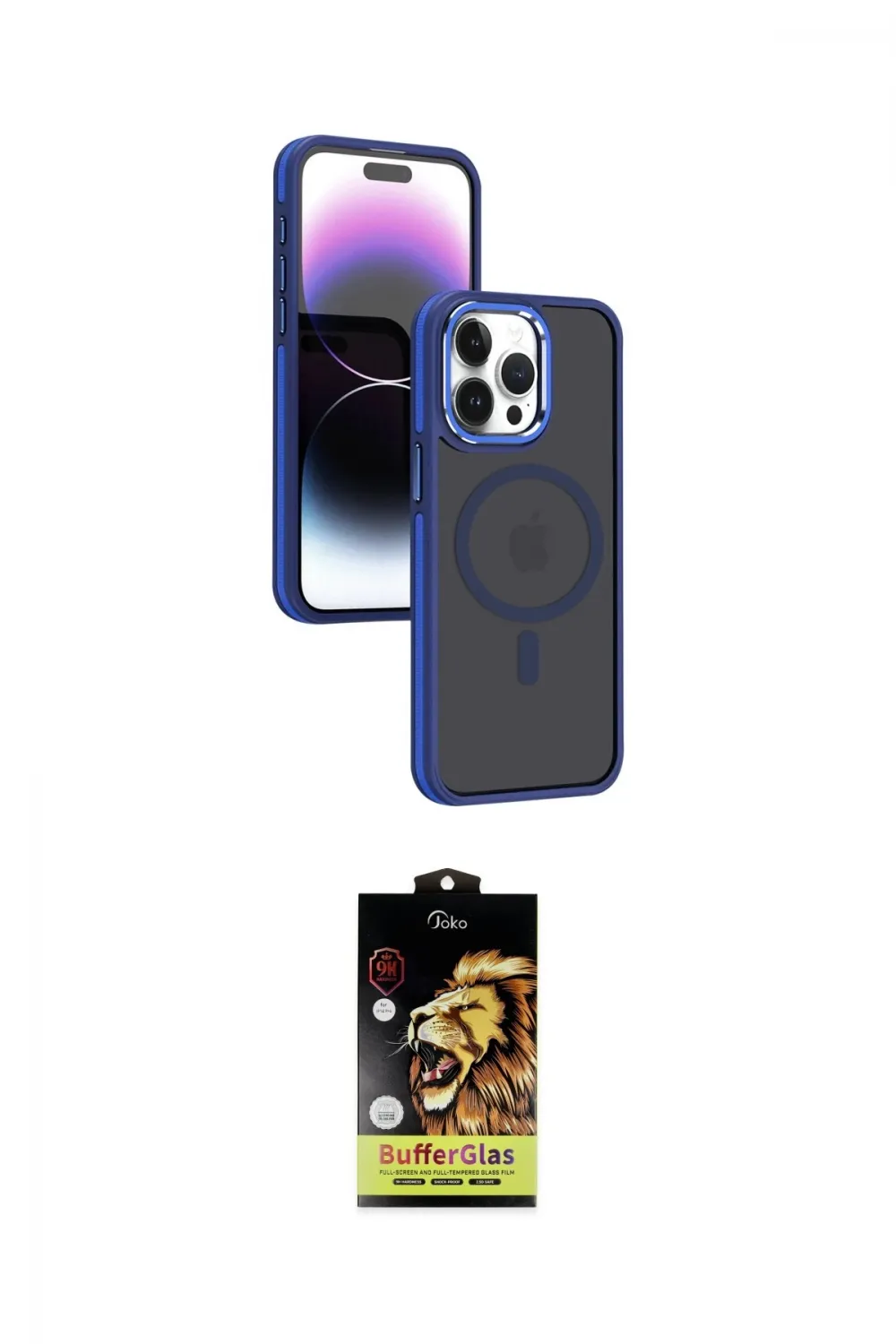 ieg™ iPhone 15 Pro Kılıf Yörünge Klasik - Siyah Buffer Cam Ekran Koruyucu