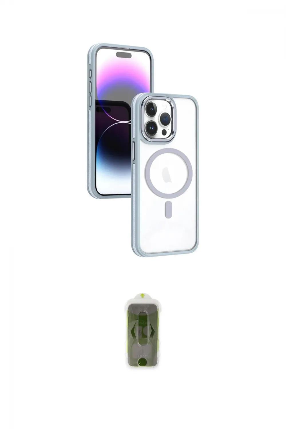 ieg™ iPhone 15 Pro Kılıf Yörünge Klasik - Siyah Joko Magic 5D Hayalet Cam