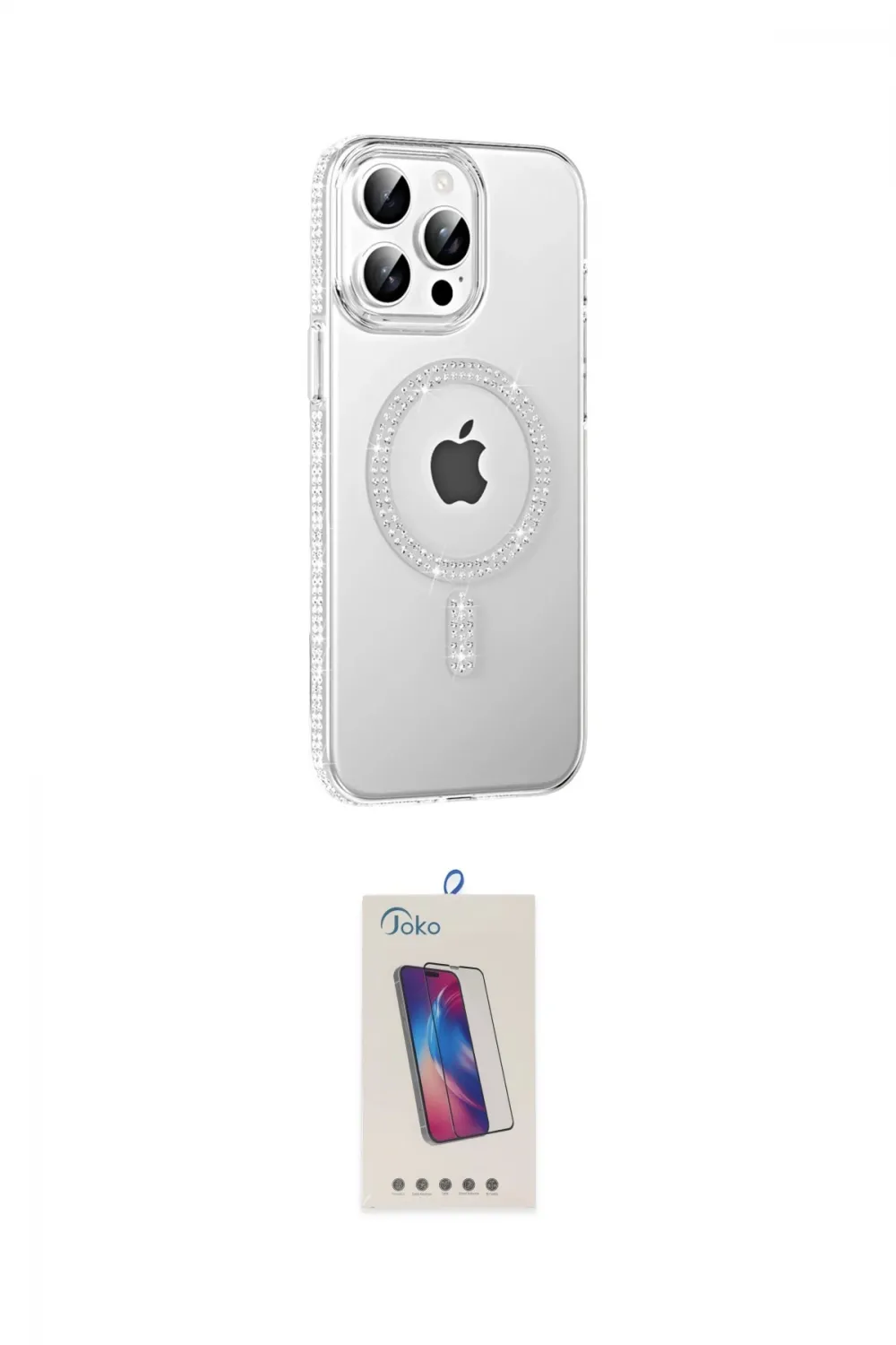 ieg™ iPhone 15 Pro Kılıf Yörünge Koleksiyonu - Siyah Joko 5D Cam