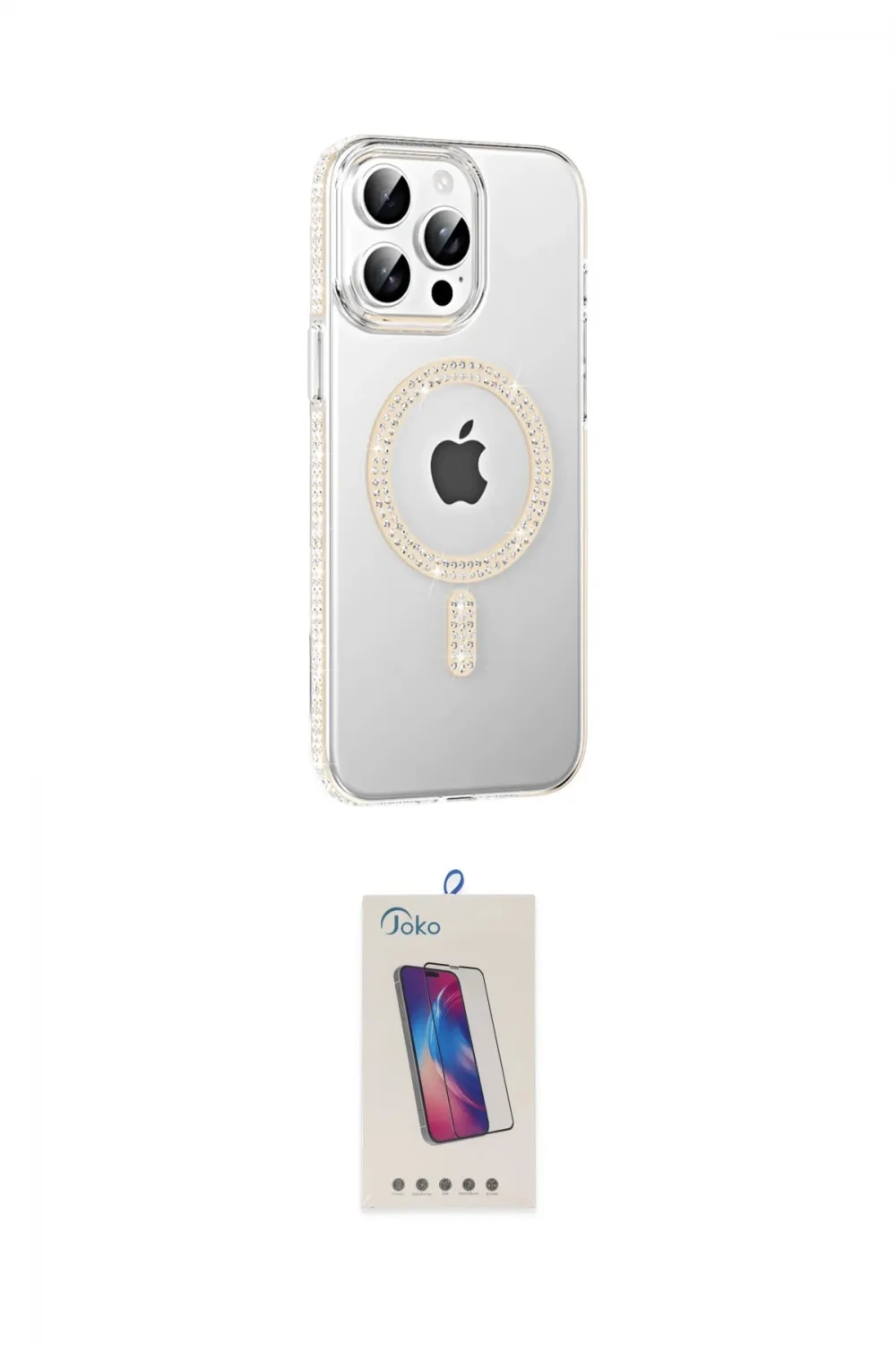 ieg™ iPhone 15 Pro Kılıf Yörünge Koleksiyonu - Siyah Joko 5D Cam