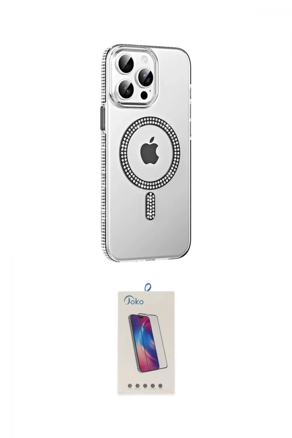 ieg™ iPhone 15 Pro Kılıf Yörünge Koleksiyonu - Siyah Joko 5D Cam