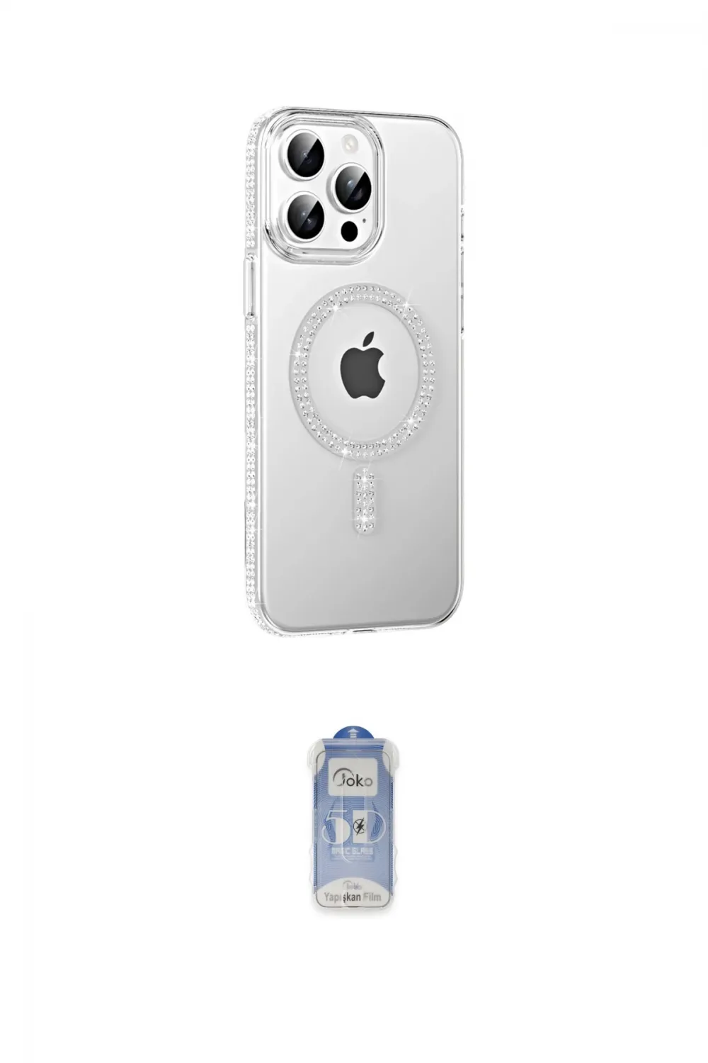 ieg™ iPhone 15 Pro Kılıf Yörünge Koleksiyonu - Siyah Joko Magic 5D Cam