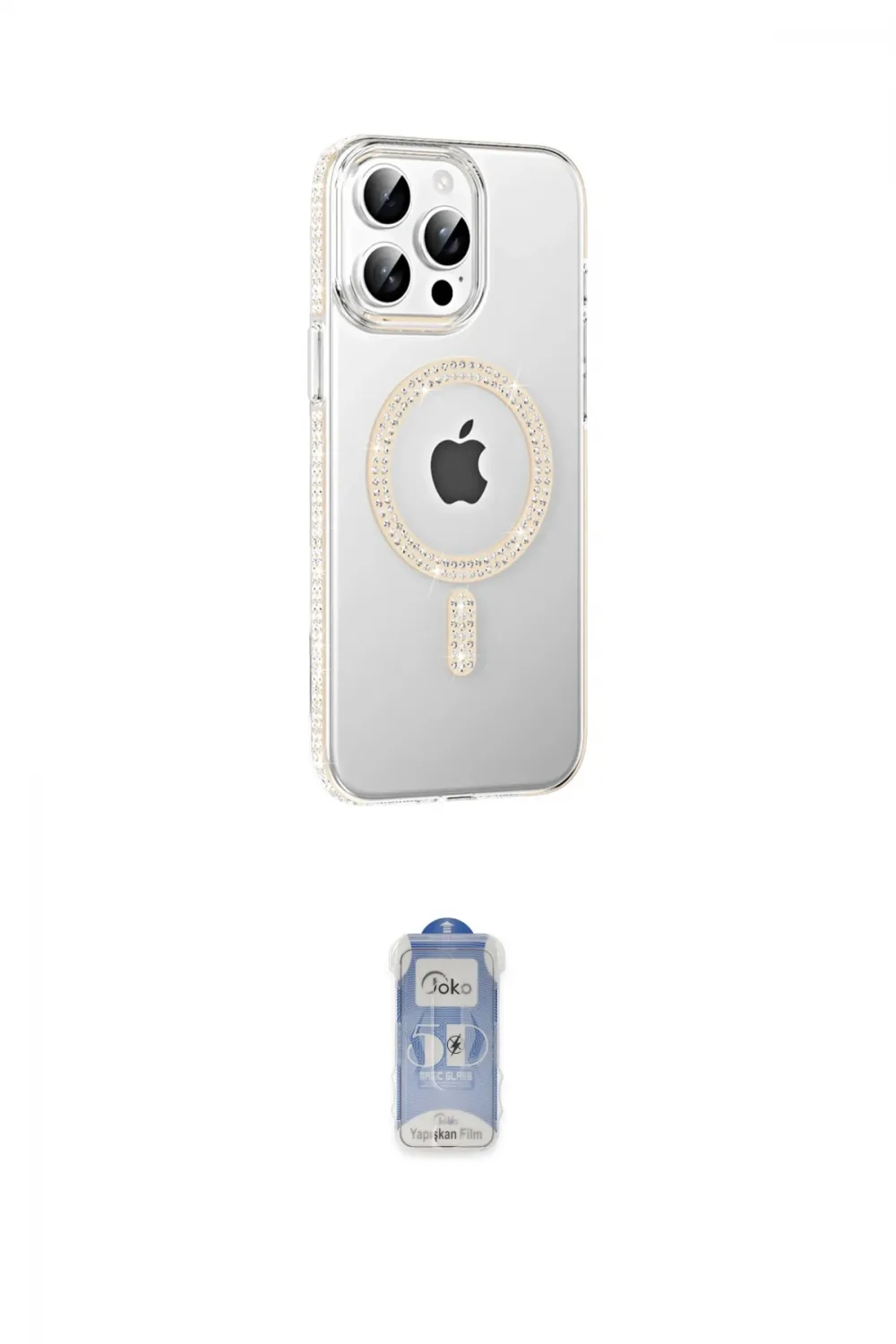 ieg™ iPhone 15 Pro Kılıf Yörünge Koleksiyonu - Siyah Joko Magic 5D Cam