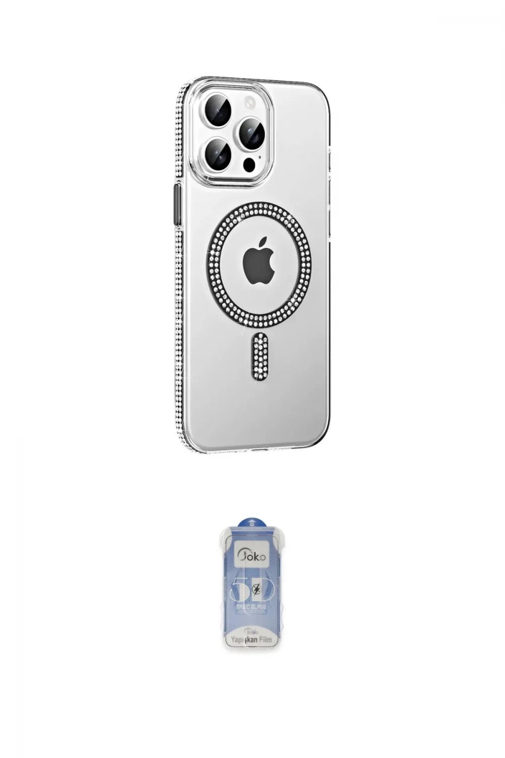ieg™ iPhone 15 Pro Kılıf Yörünge Koleksiyonu - Siyah Joko Magic 5D Cam