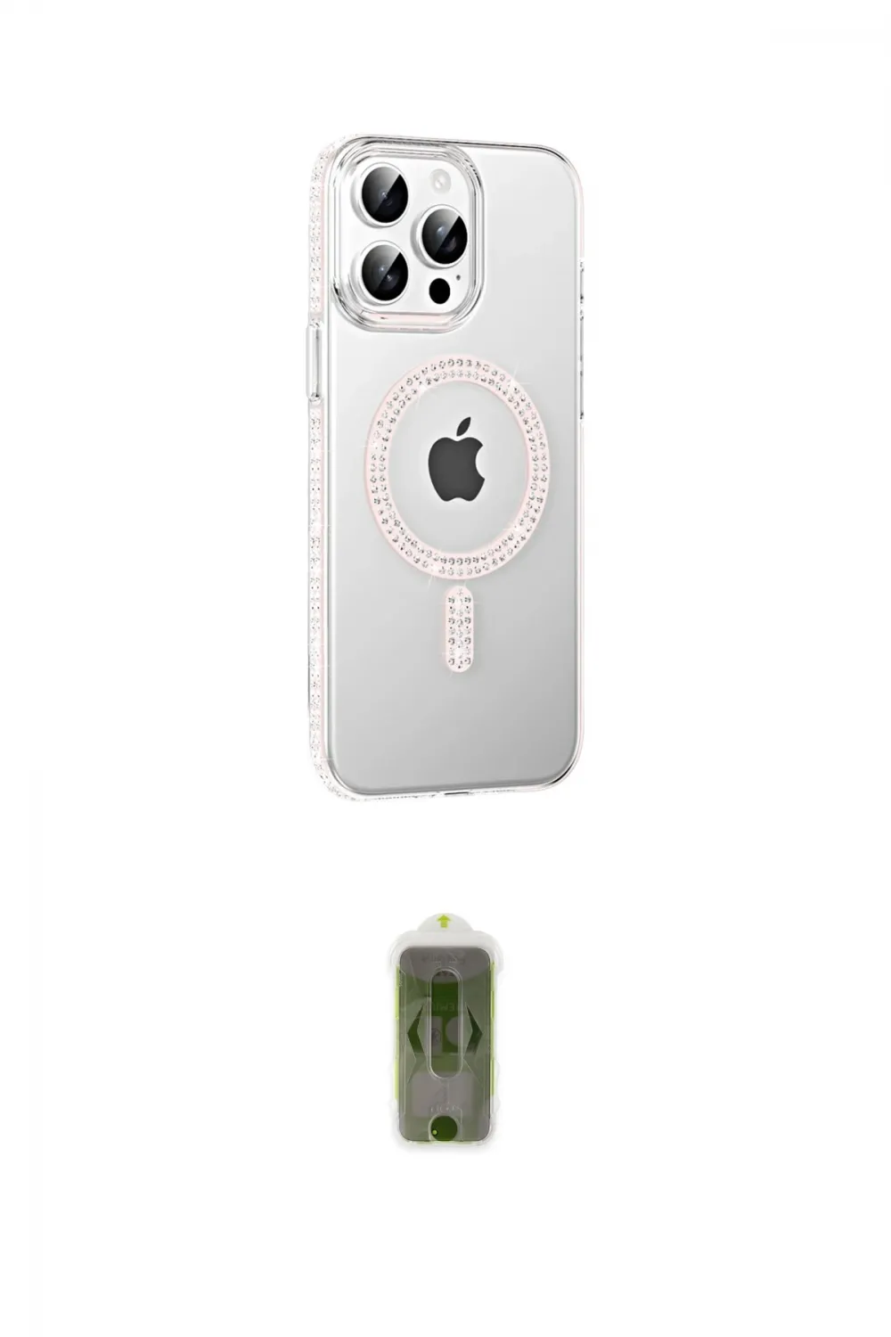 ieg™ iPhone 15 Pro Kılıf Yörünge Koleksiyonu - Siyah Joko Magic 5D Hayalet Cam