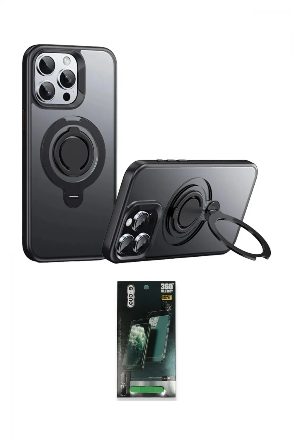 ieg™ iPhone 15 Pro Kılıf Zirve Çizgi Prime - Şeffaf 360 Full Body Arka Koruyucu