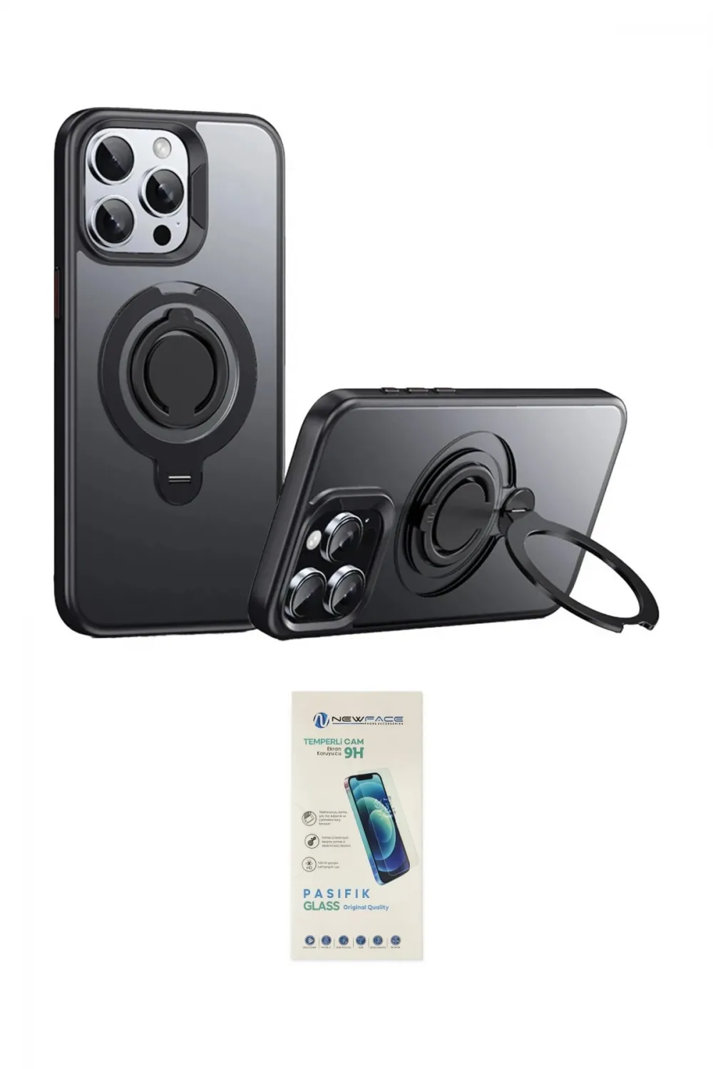 ieg™ iPhone 15 Pro Kılıf Zirve Çizgi Prime - Şeffaf Pasifik Cam Ekran Koruyucu