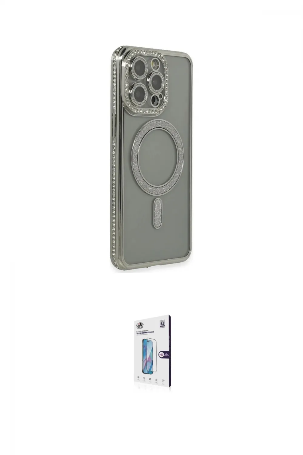 ieg™ iPhone 15 Pro Kılıf Zirve Doku Prime - Siyah Bilvis 0.18mm Plus Cam Ekran Koruyucu