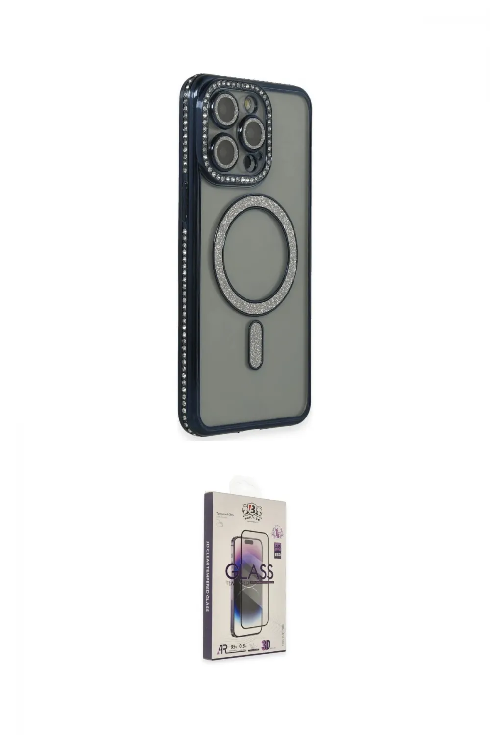 ieg™ iPhone 15 Pro Kılıf Zirve Doku Prime - Siyah Bilvis 3D Cam Ekran Koruyucu