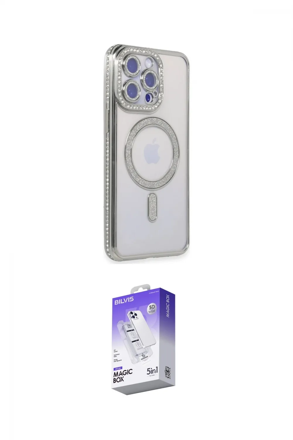 ieg™ iPhone 15 Pro Kılıf Zirve Doku Prime - Siyah Bilvis 5in1 3D Magic Cam Ekran Koruyucu