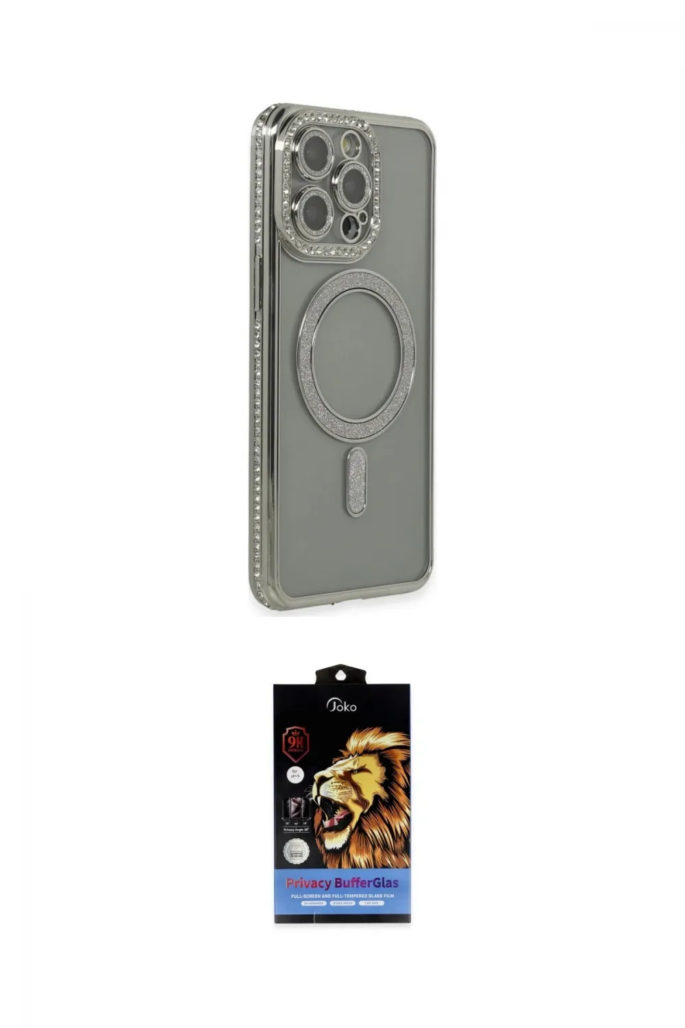 ieg™ iPhone 15 Pro Kılıf Zirve Doku Prime - Siyah Buffer Hayalet Cam Ekran Koruyucu