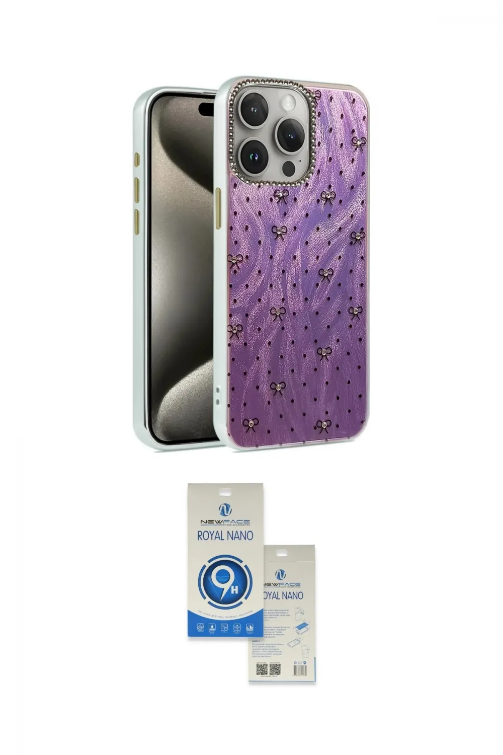 ieg™ iPhone 15 Pro Kılıf Zirve Modern Prime - Şeffaf Royal Nano Ekran Koruyucu