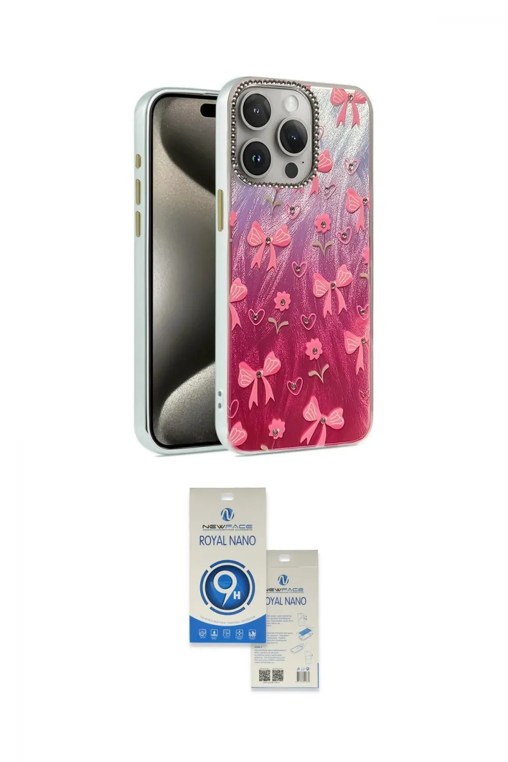 ieg™ iPhone 15 Pro Kılıf Zirve Modern Prime - Şeffaf Royal Nano Ekran Koruyucu